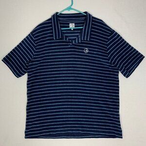 Polar Skate Co Serge Striped Polo Navy Blue